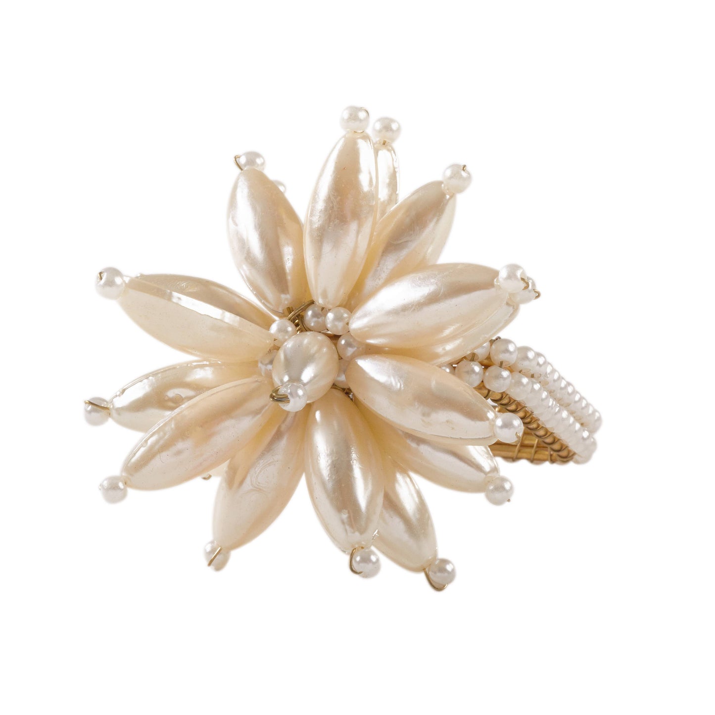 Pearl Flower Napkin Ring: Ivory