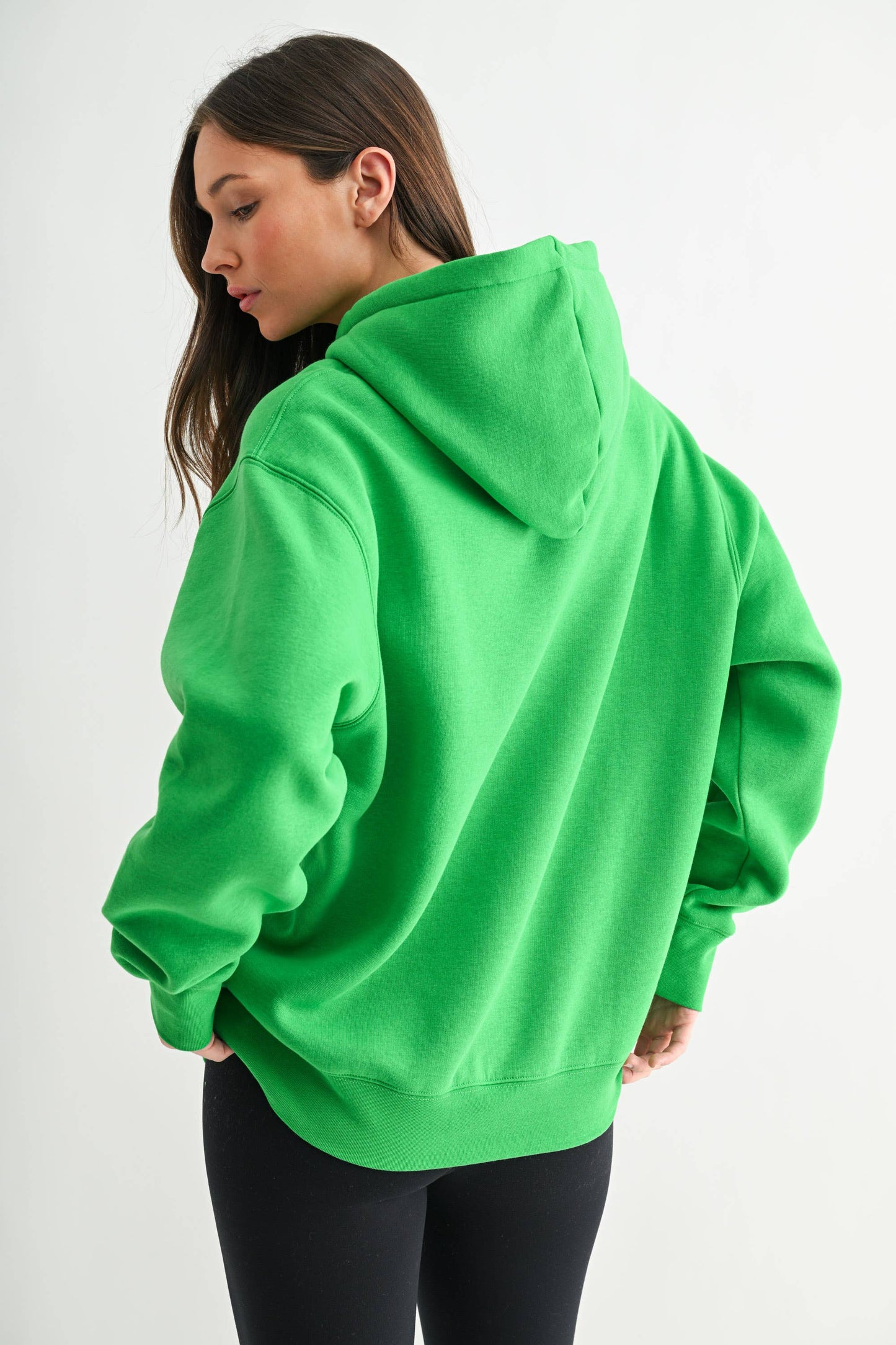 Cotton Blend Drop Shoulder Hoodie: HALOGEN BLUE