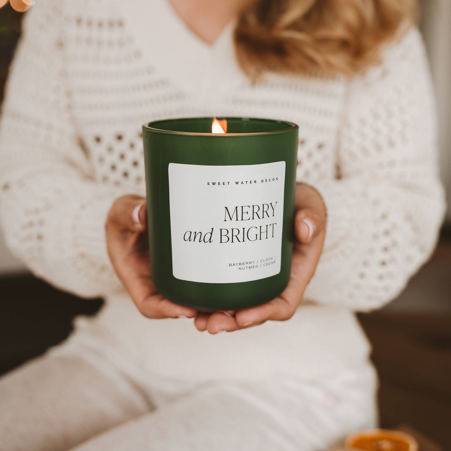 Candle: Merry and Bright 15 oz Soy Candle, Matte