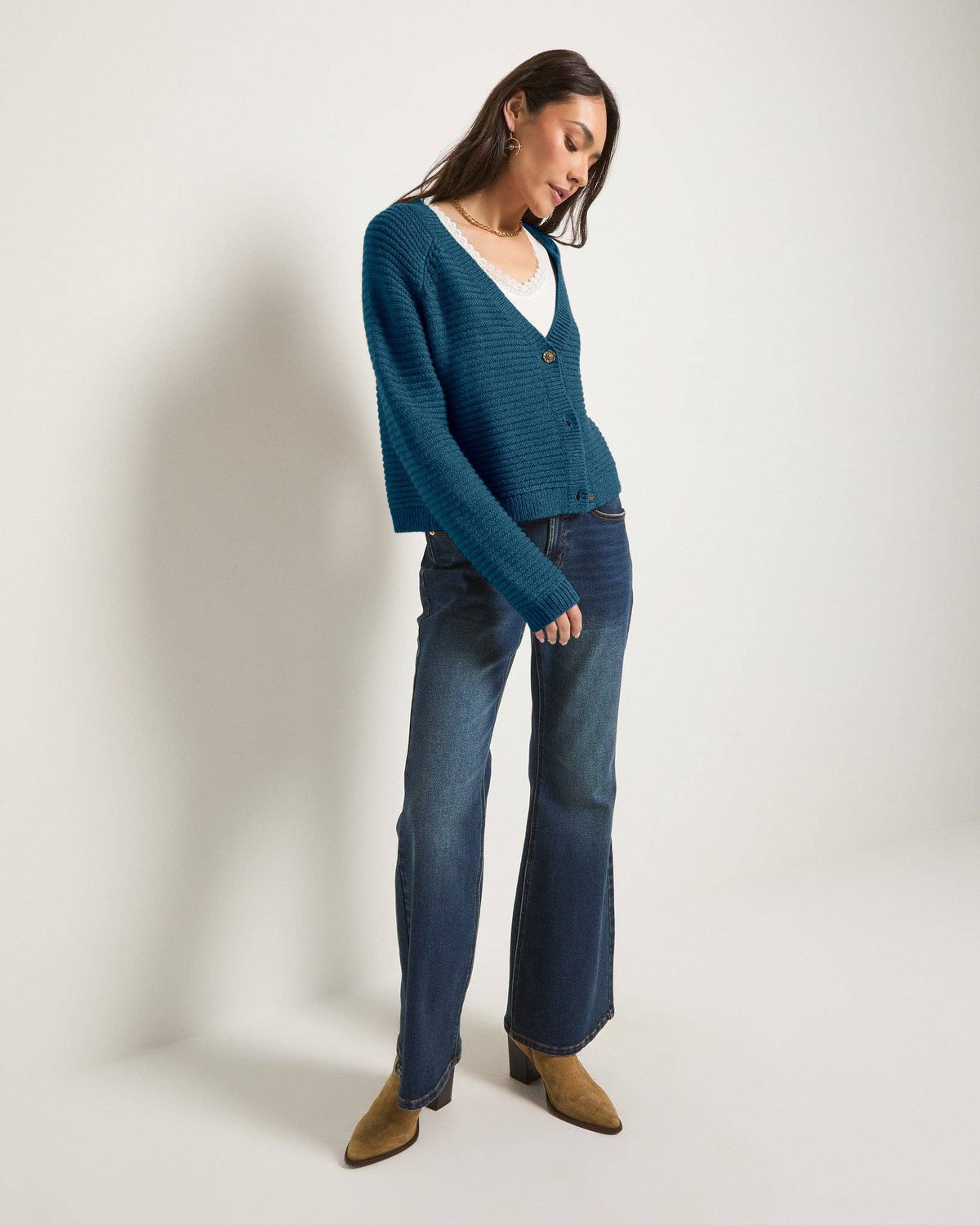 Seventy Eight and Sunny (SEAS) - Meadow Cardigan: Sea Grass / L