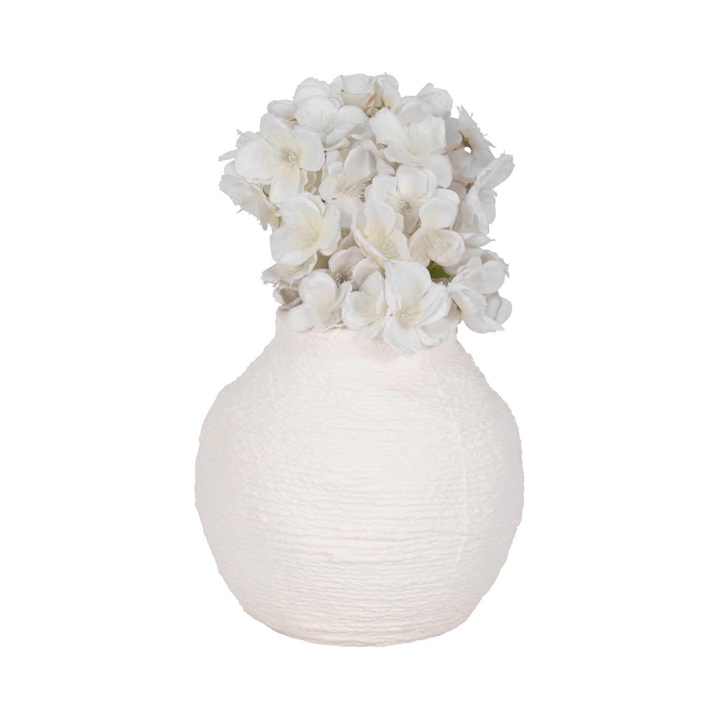 Sagebrook Home - Decorative Vase - White Ceramic Woven Textured Coastal, 7 in