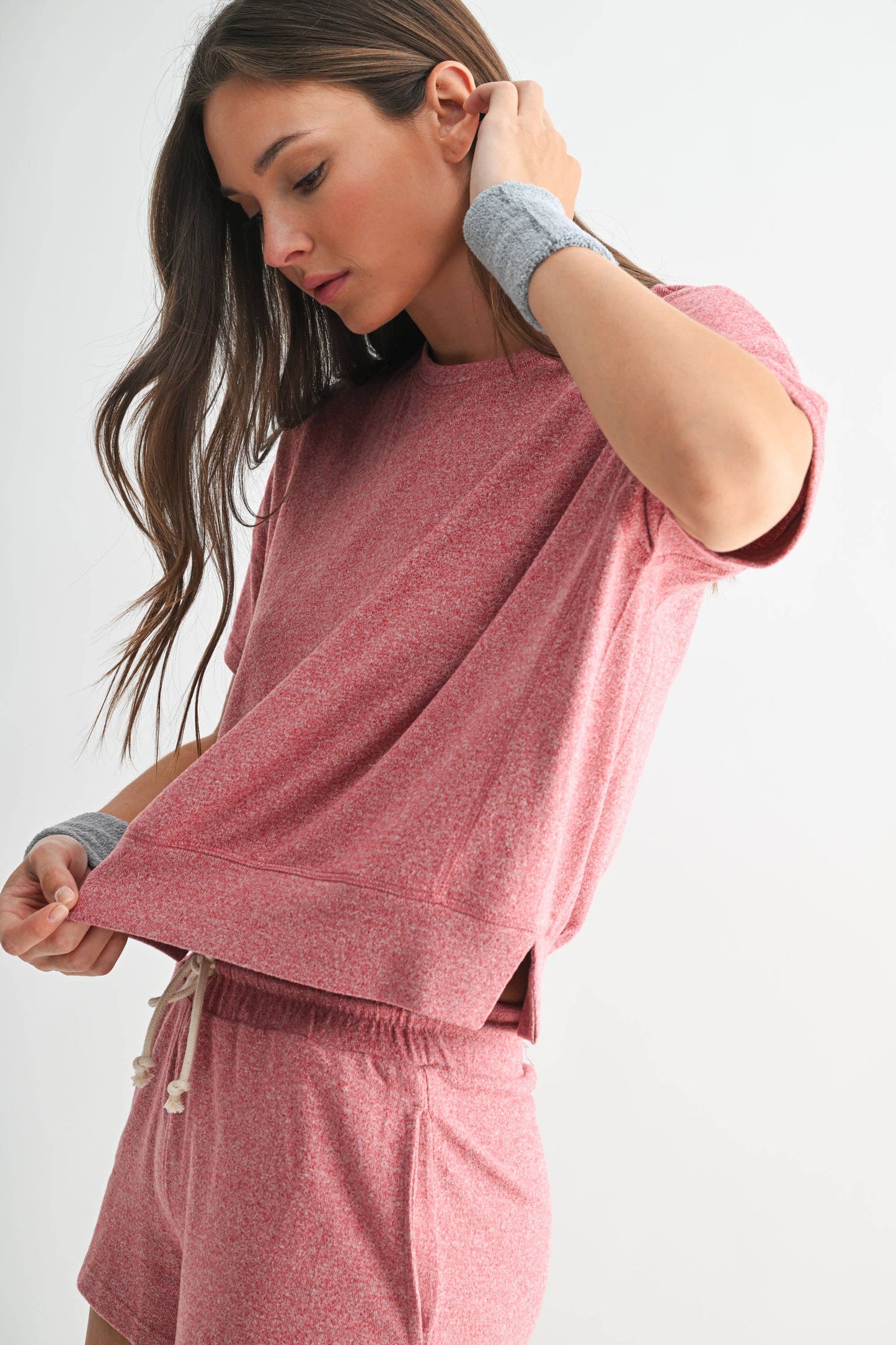 Mono B - Brushed Hacci Dolman Top: BURNT AMBER / S:M:L (2:2:2)