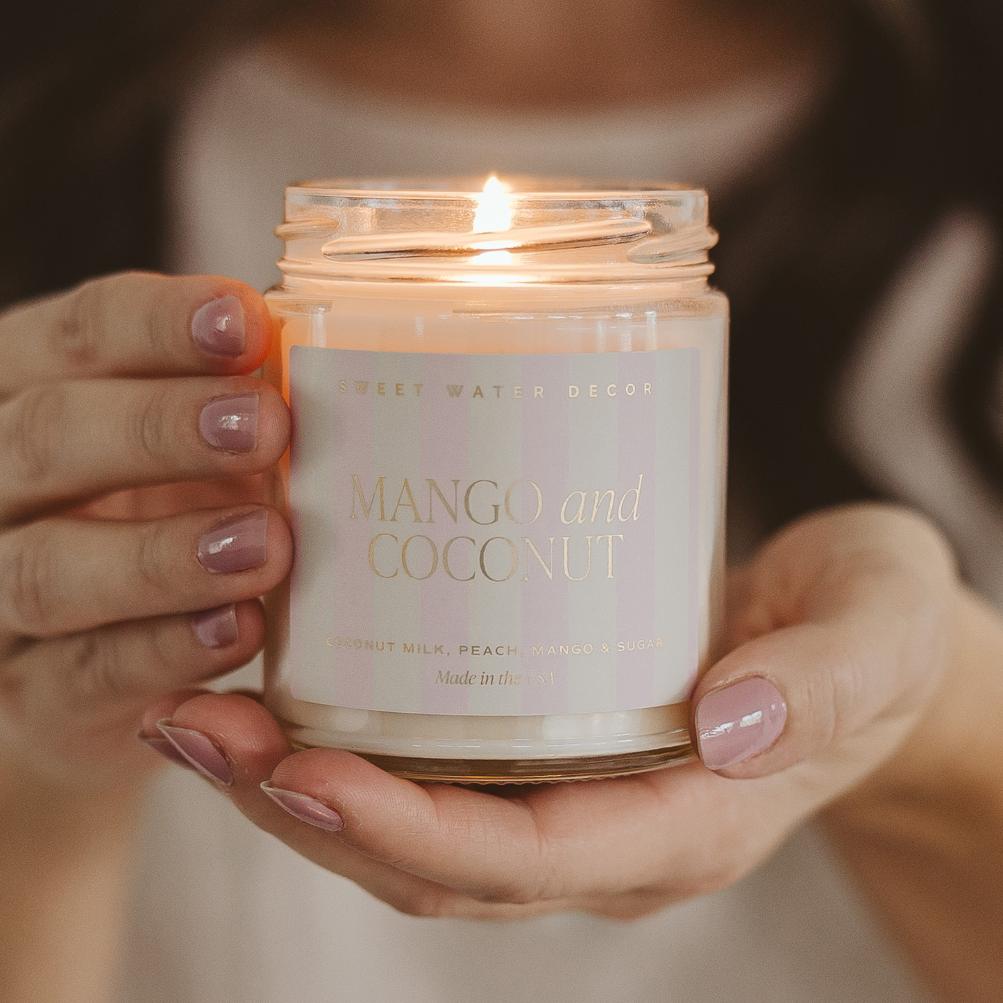 Sweet Water Decor - Mango and Coconut 9 oz Soy Candle - Home Decor & Gifts
