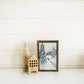 The Cottage After a Snowfall | Fine Art: Light Brown Frame / 16 inches x 24 inches