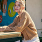 in february - EVERYDAY ESEENTIAL EASY LAYERING BALLOON SLV WAFFLE CARDIGAN: ROSEWOOD / L