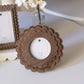 Devanie At Home - Wood scallop 4x4 photo frame (ROUND) espresso - 17035