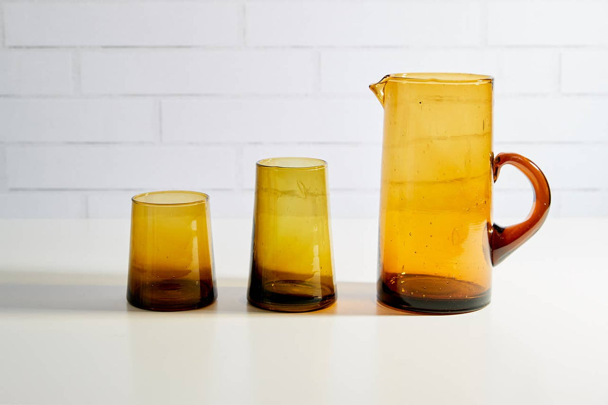 Verve Culture - Moroccan Cone Glassware Large - Amber: Amber
