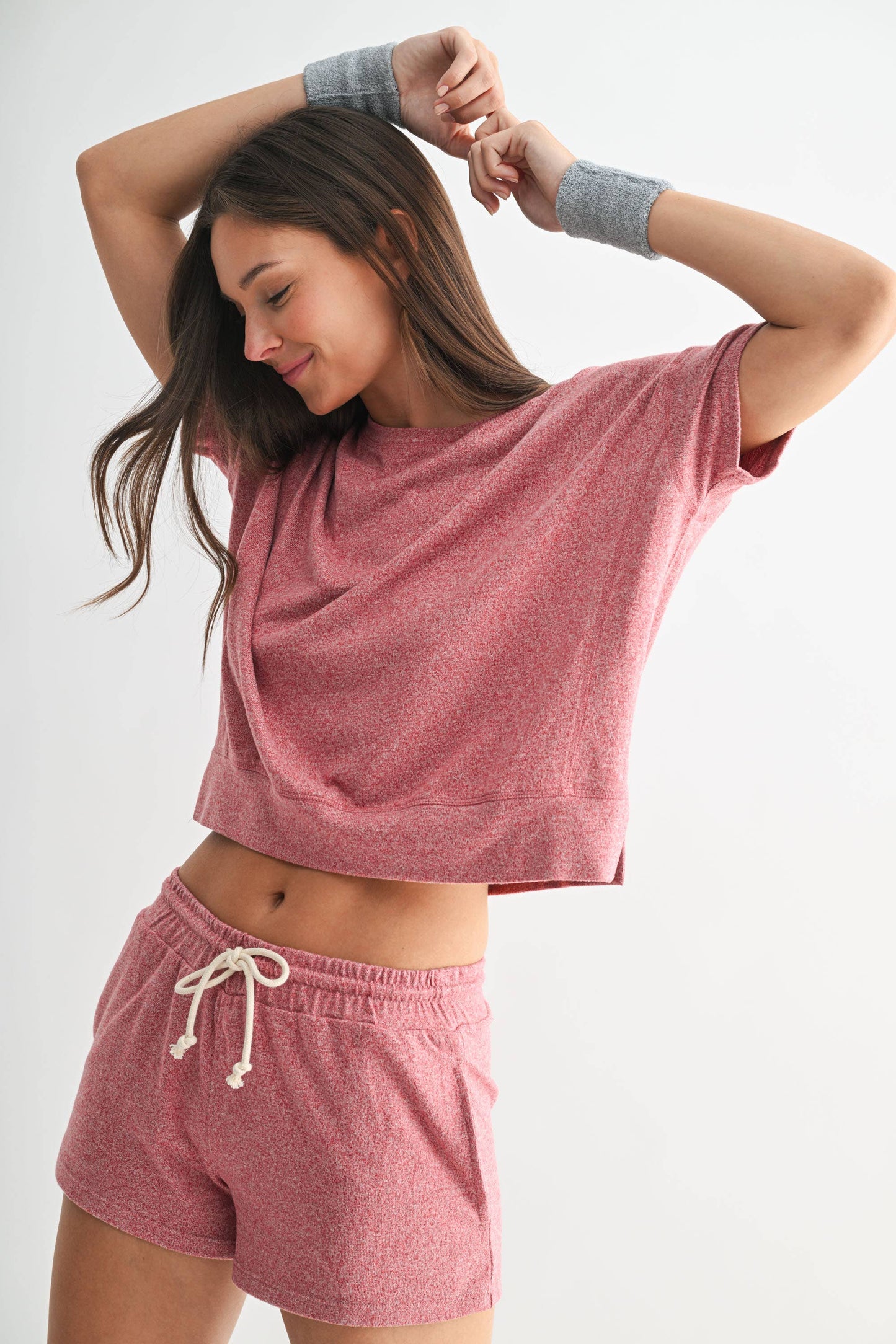 Mono B - Brushed Hacci Dolman Top: BURNT AMBER / S:M:L (2:2:2)