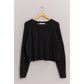 Oversized Raglan Sleeve Sweater: GRAY BLUE