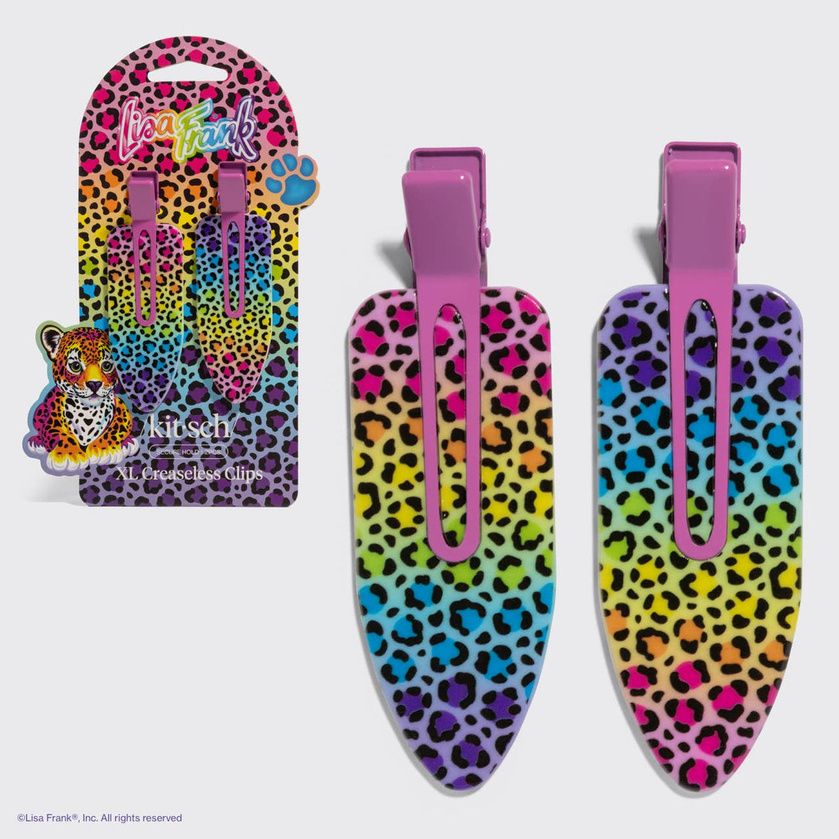 KITSCH - Lisa Frank x Kitsch XL Creaseless Clips in Rainbow Leopard