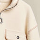 Mello. - Oversize Jacket with Knit Sleeve: Cream / SM