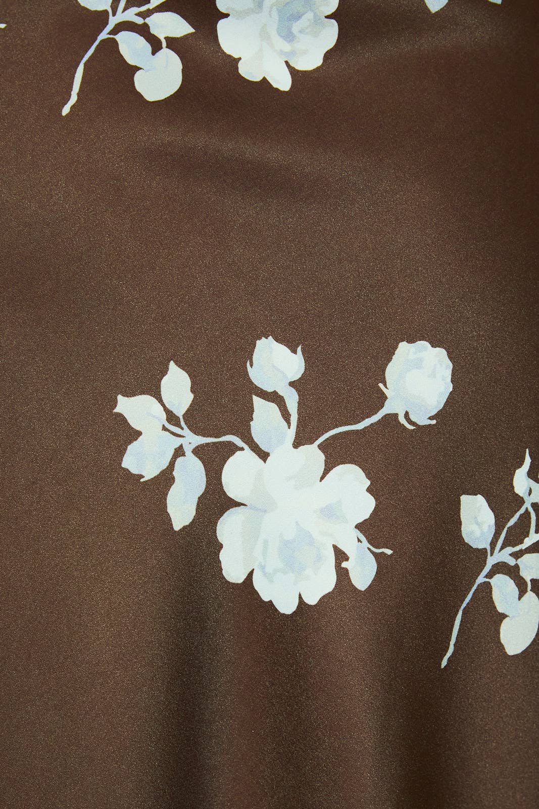 Spaghetti Strap Fold Detail Midi Dress: BROWN-LT BLUE FLORAL