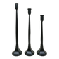 Cast Iron Taper Candle Holders, Set of 3