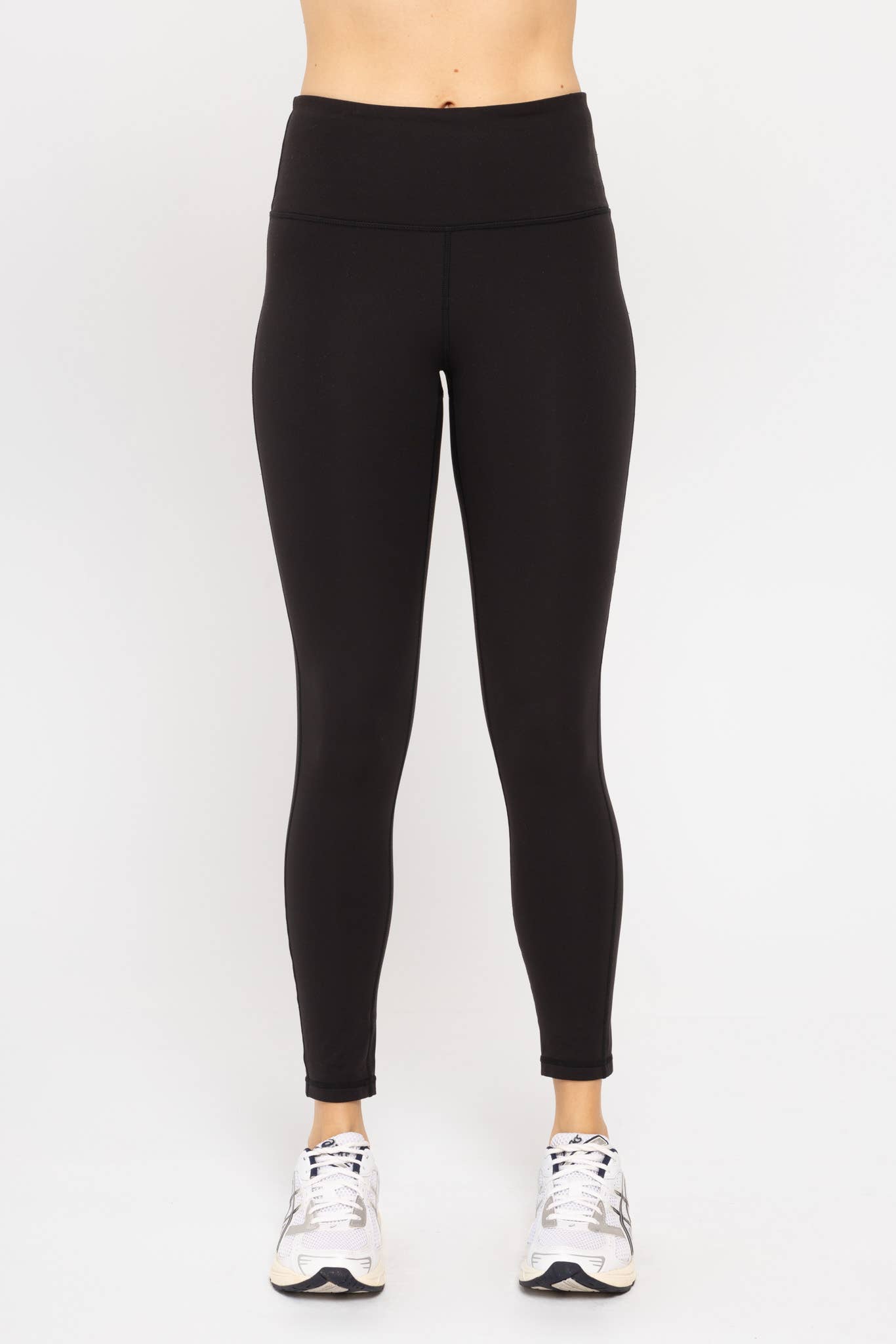 GREEN - Essential Solid Leggings: Black