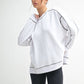 Vintage Stitch Cotton Sweatshirt: WHITE/WATERMELON