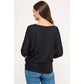Heimious - 3/4 Dolman Sleeve Round neck Modal Jersey  Top, 2503: White / S