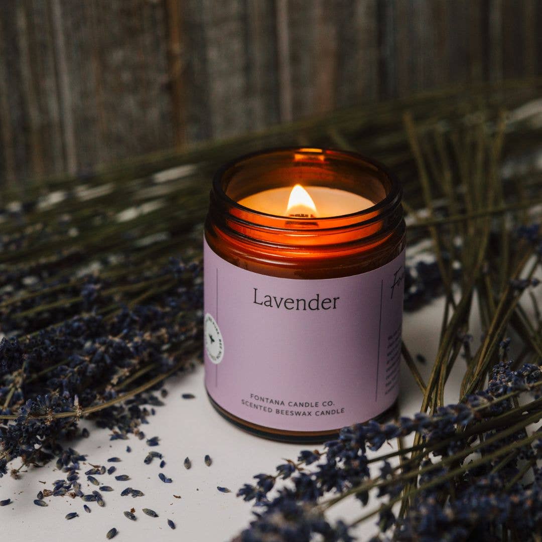 Fontana Candle Co. - Lavender Beeswax & Essential Oil Jar Candle: Non-Toxic