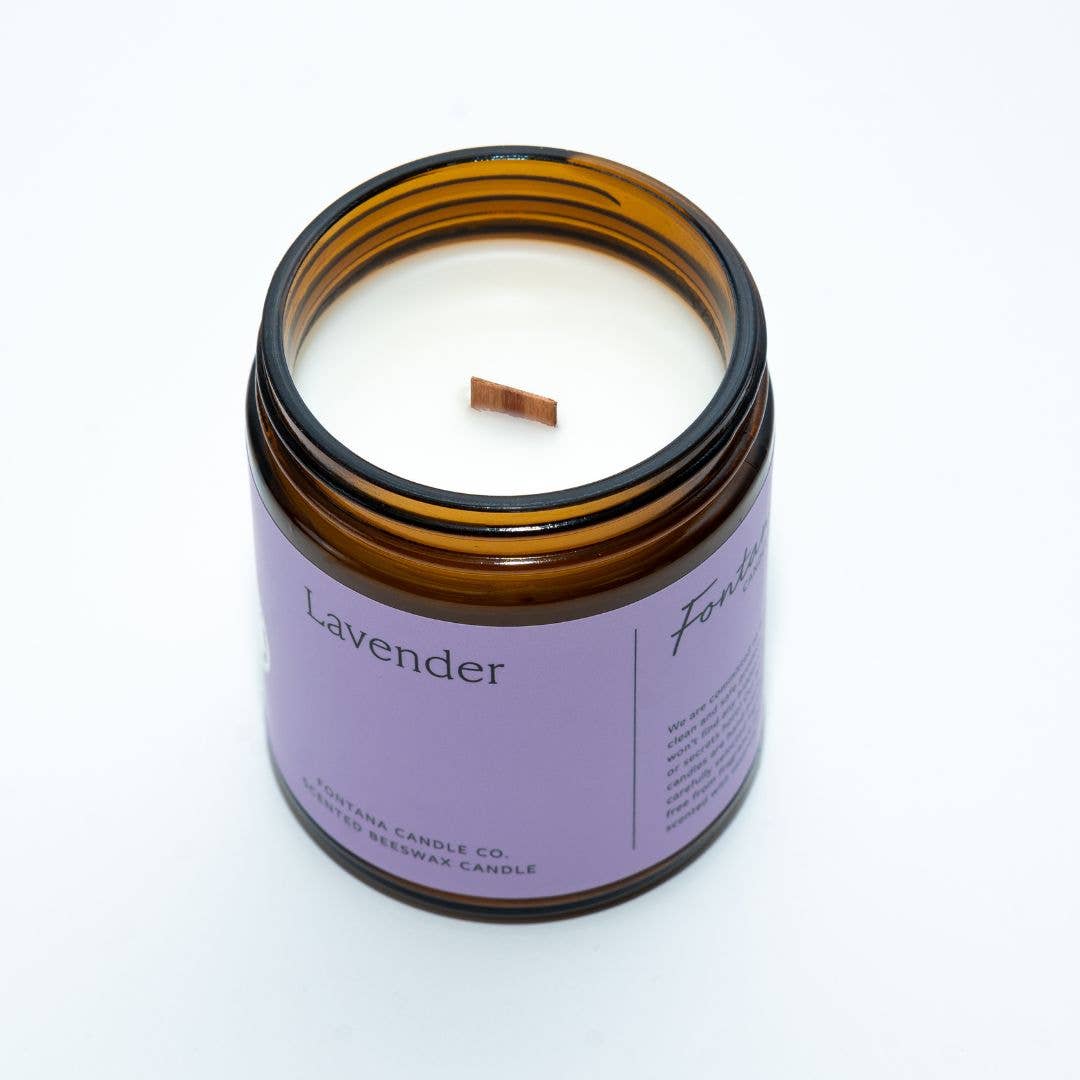 Fontana Candle Co. - Lavender Beeswax & Essential Oil Jar Candle: Non-Toxic