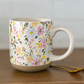Mug: Floral Stoneware Coffee Mug