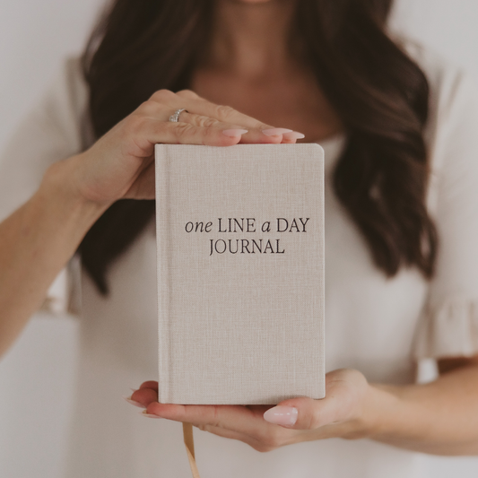 Journal: Tan One Line A Day Fabric Journal
