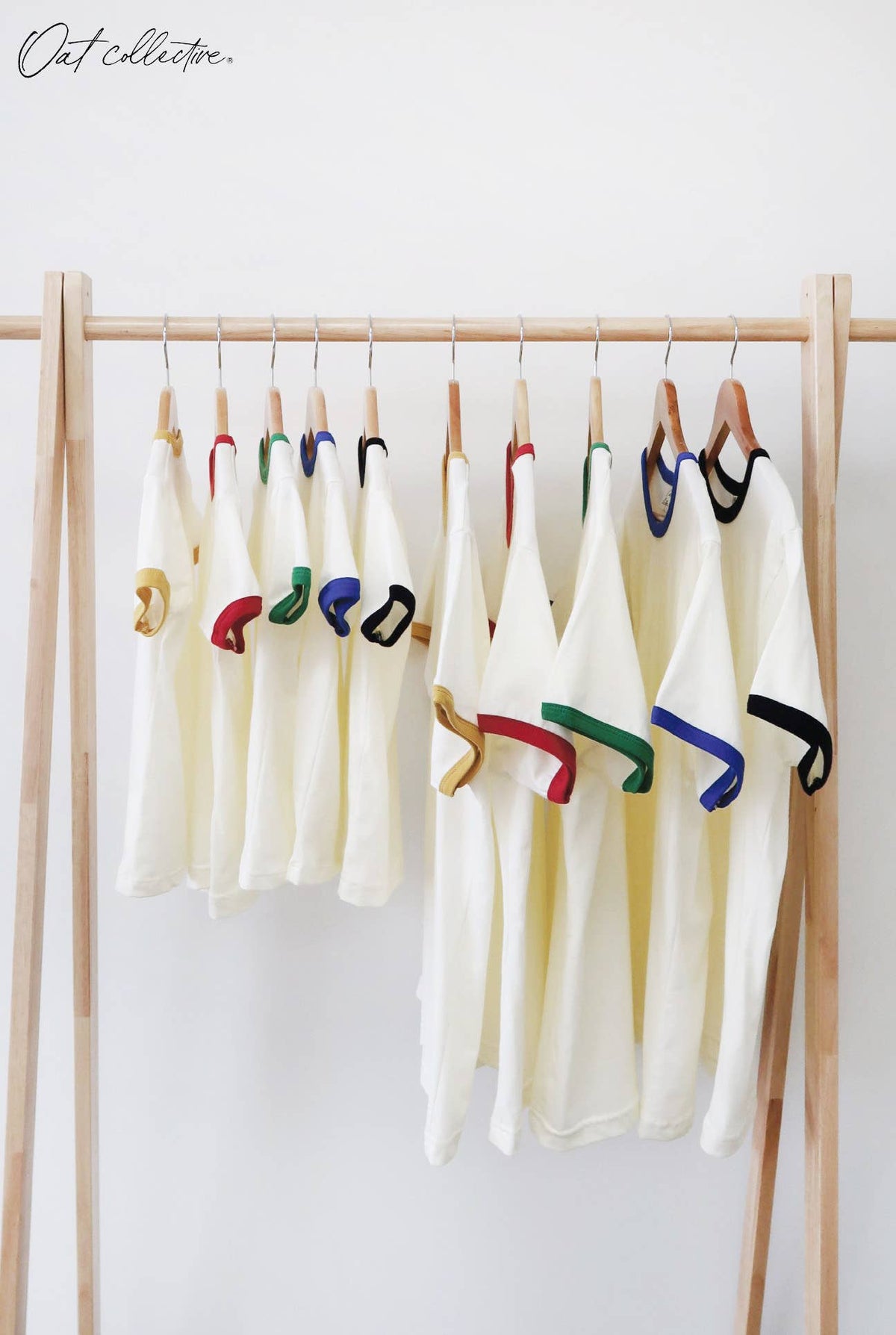 OAT COLLECTIVE - PREMIUM BASIC Ringer top: NATURAL/GREEN / S