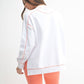 Vintage Stitch Cotton Sweatshirt: WHITE/ BLACK