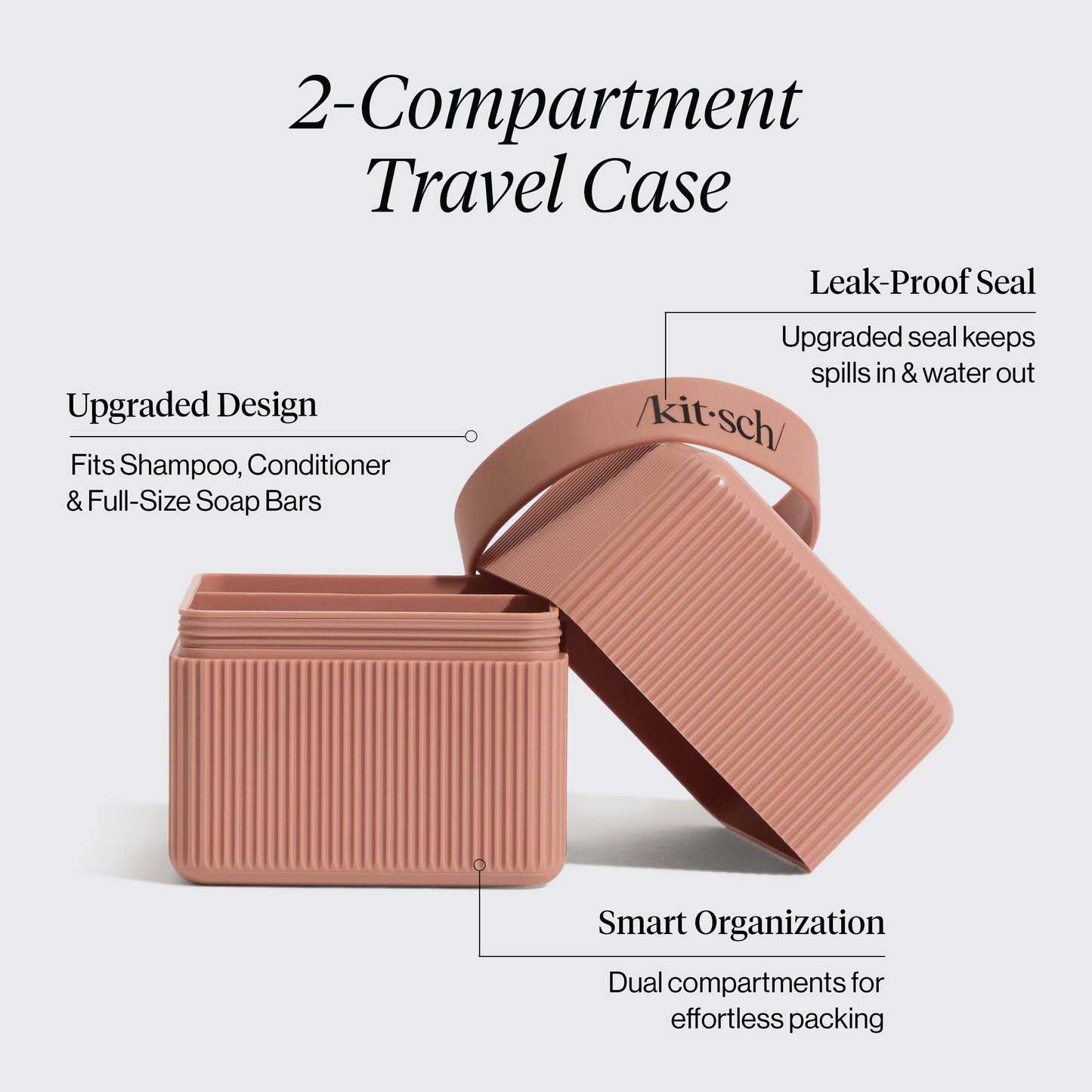 KITSCH - 2-Compartment Travel Case - Terracotta
