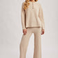 Textured Knit Top & Pant Set: OATMEAL