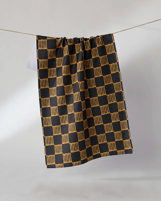 Lantern Grid Tea Towel