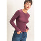 HYFVE - Crew Neck Long Sleeve Top: DARK BROWN / S-M-L(2-2-2)