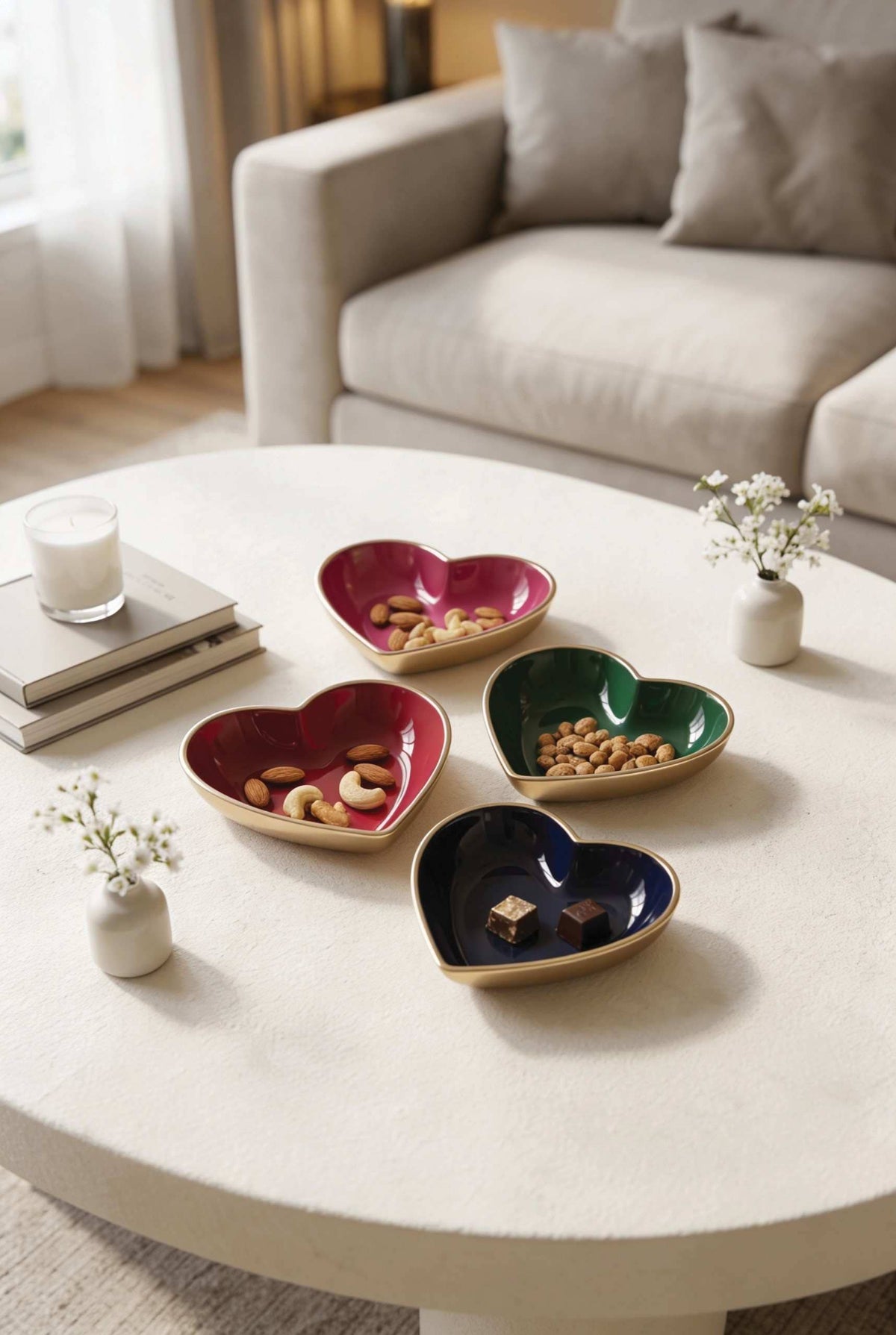India Handicrafts Inc - Red Heart Dish