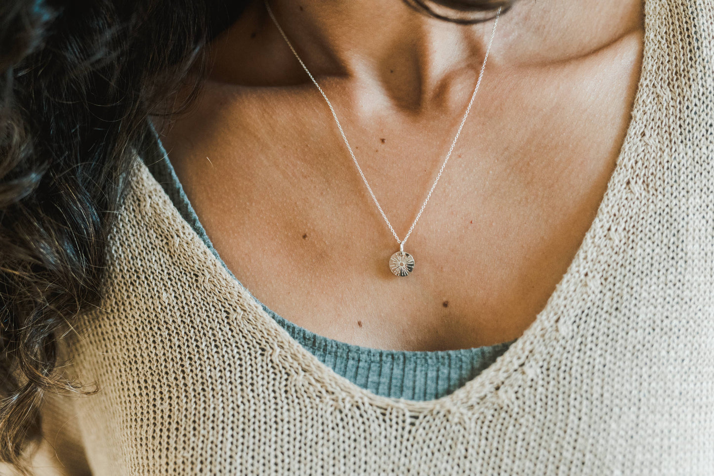 Be The Light Necklace: Sterling Silver