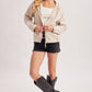 Bluivy - SOFT SHERPA FLEECE ZIPPER FRONT HOODIE JACKET: WINE / M
