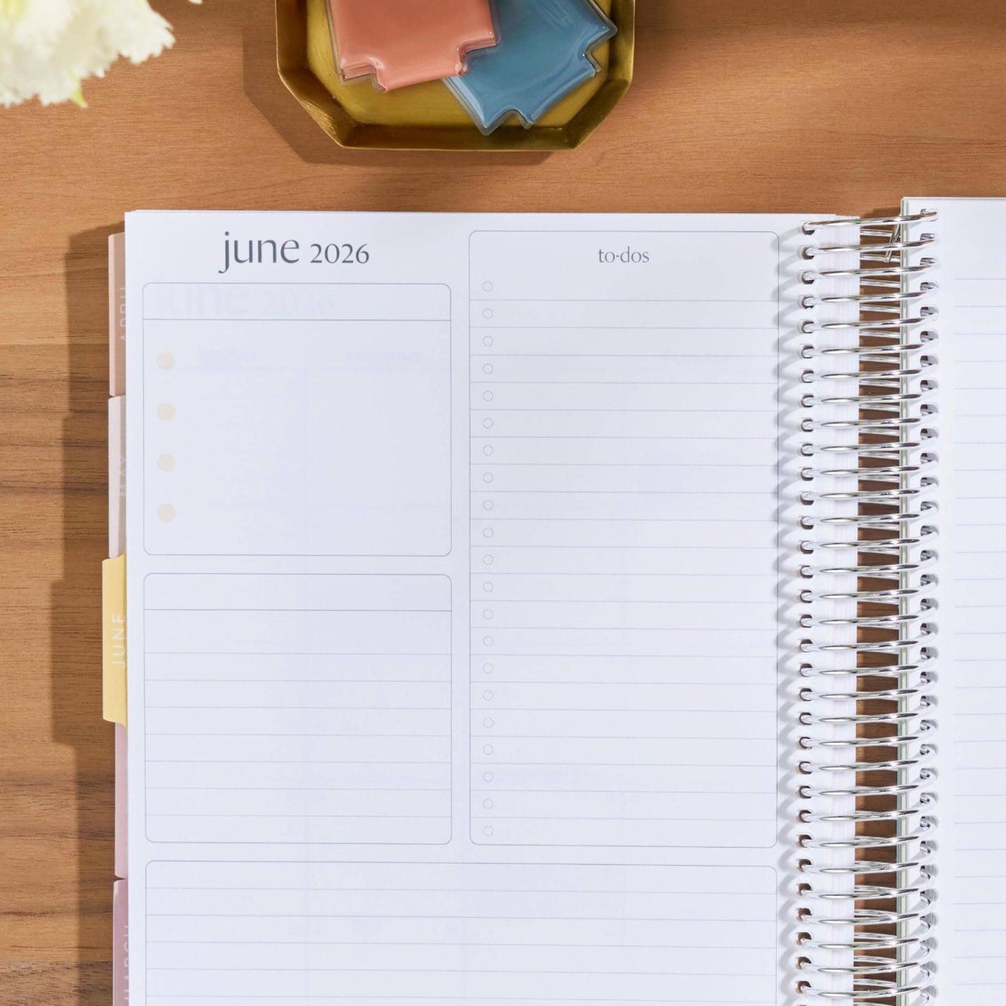 Monthly Planner - Bouquet cover, Pastel Minimal theme