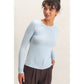 Crew Neck Long Sleeve Top: CHARCOAL