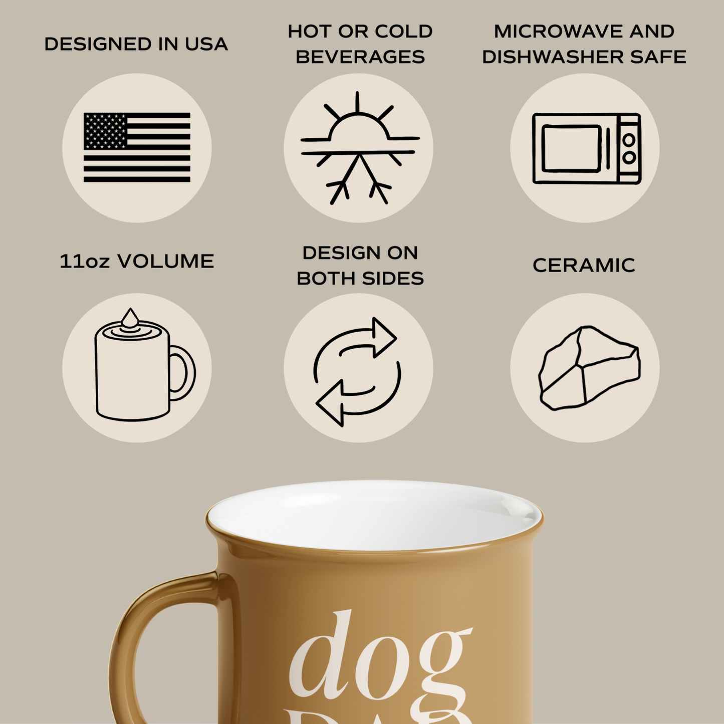 Mug: Dog Dad Campfire Coffee Mug - 11 oz