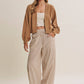 in february - EVERYDAY ESEENTIAL EASY LAYERING BALLOON SLV WAFFLE CARDIGAN: CAMEL / S