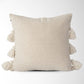 Coraline Textured Pillow Cover with Side Tassels 20x20