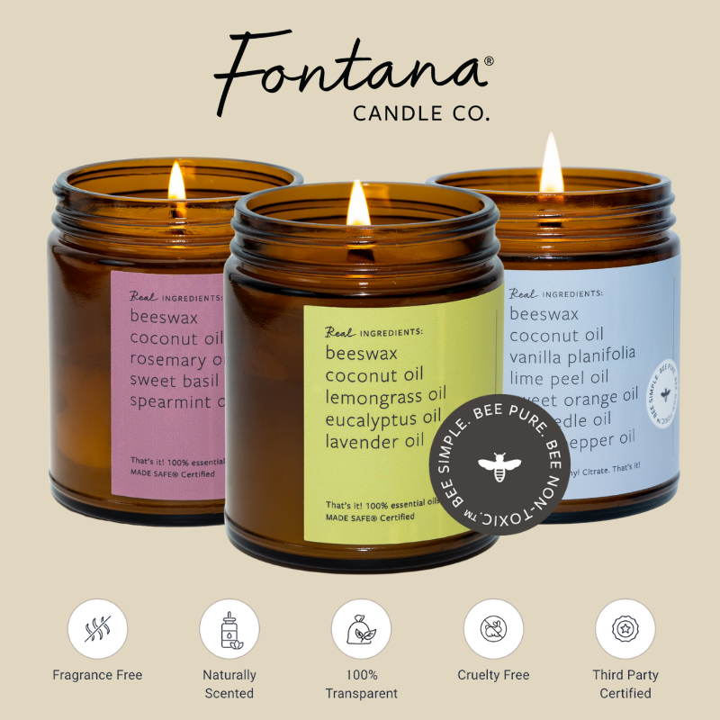 Lavender Vanilla Tangerine Beeswax Essential Oil Jar Candle