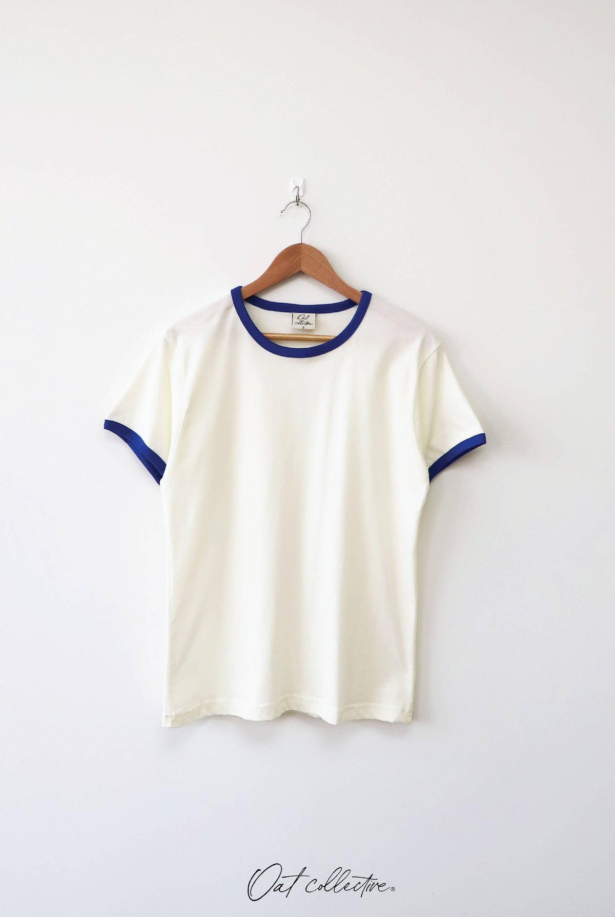 OAT COLLECTIVE - PREMIUM BASIC Ringer top: NATURAL/GREEN / M