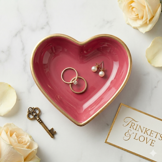 India Handicrafts Inc - Pink Heart Dish