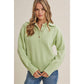 in february - MORNING LIGHT UPLIFTING SOFT PASTEL POLO SWEATER TOP: BUTTER YELLOW / M