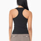 Seamless Ribbed Racerback Tank Top: Black