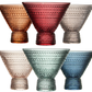 The Wine Savant /  Khen Glassware - Beaded Stemless Martini Drinking Glasses Set, Set of 6, 11oz
