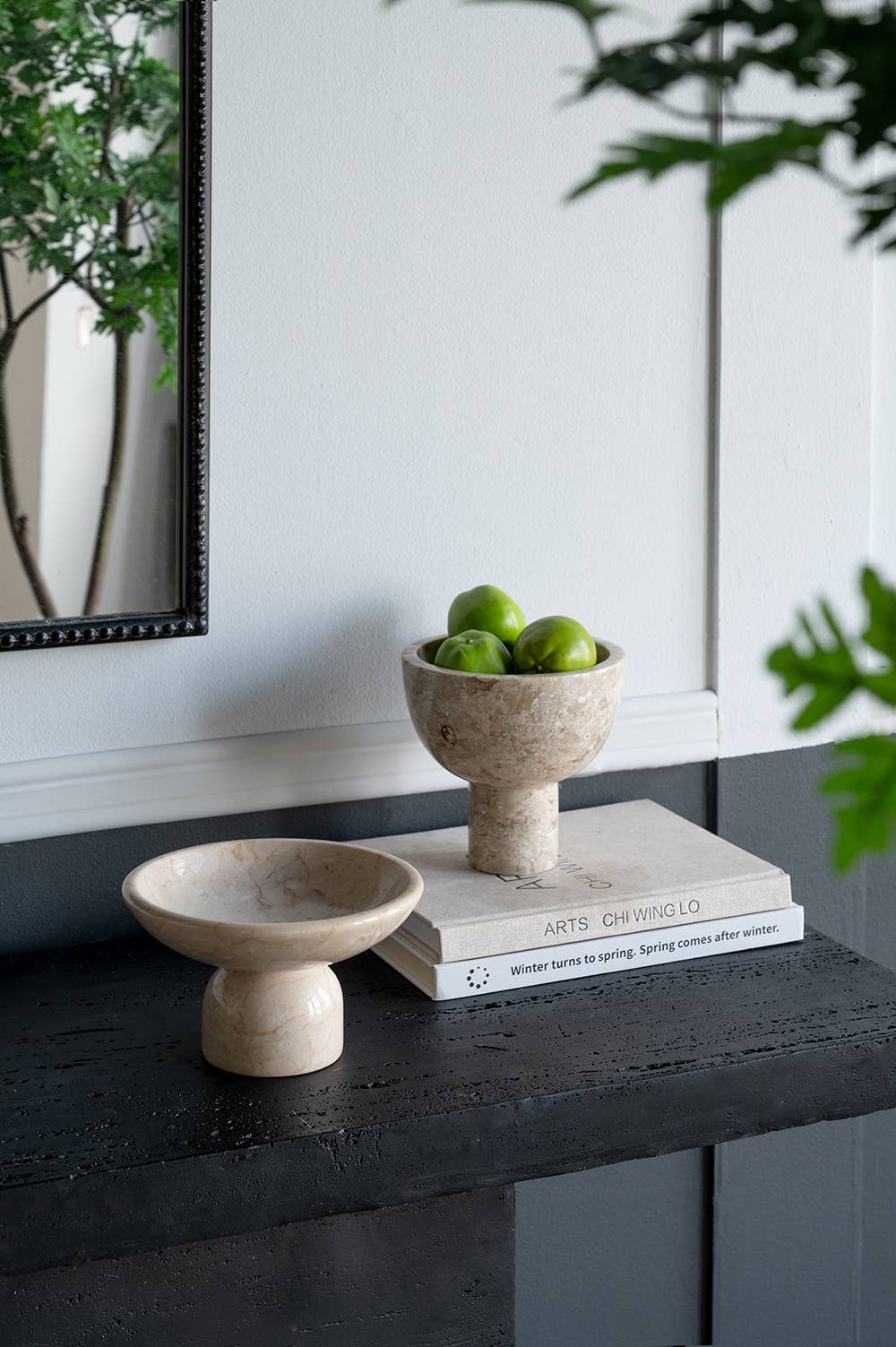 Marble Elegance Pedestal Bowl:  7x7x4"