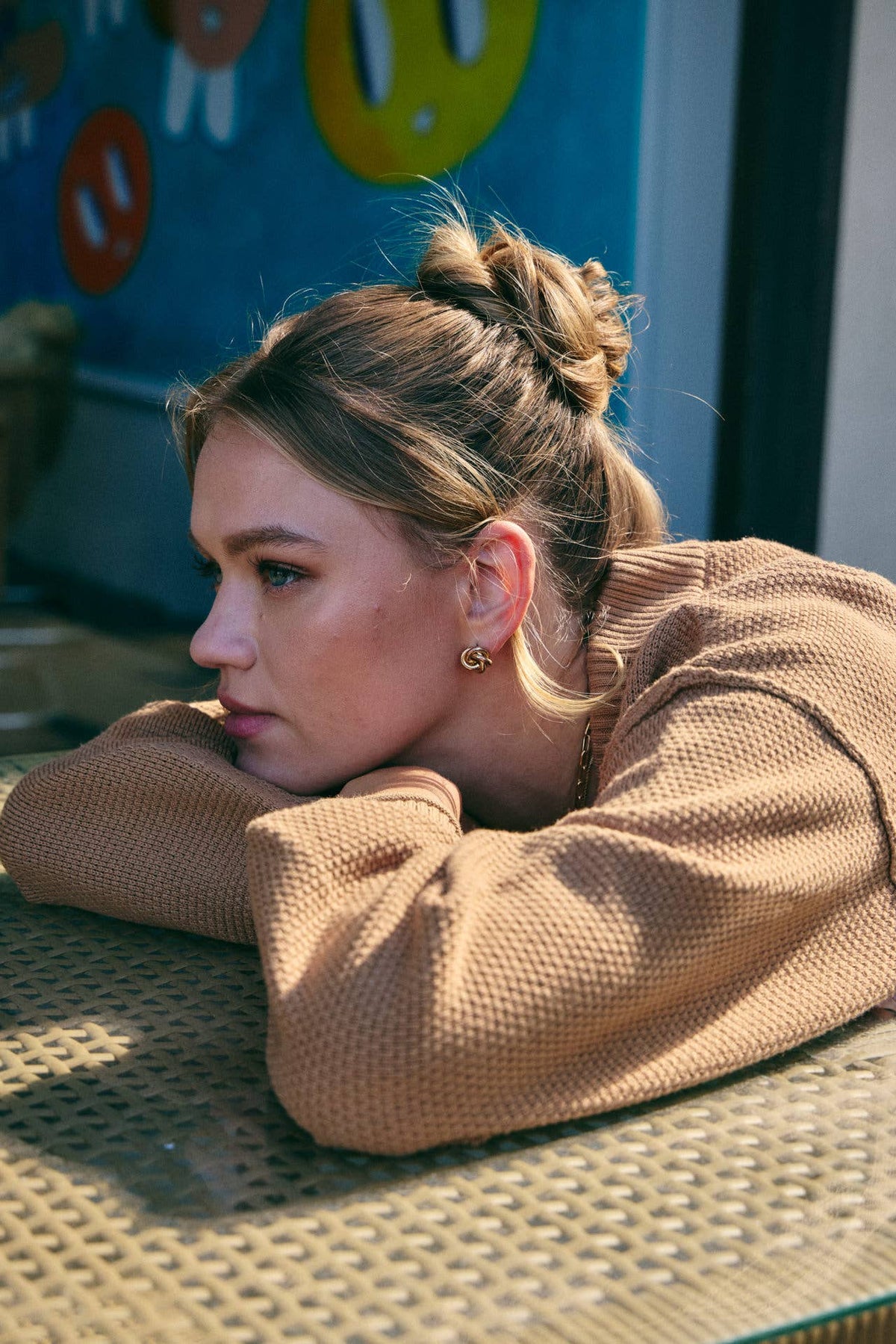 in february - EVERYDAY ESEENTIAL EASY LAYERING BALLOON SLV WAFFLE CARDIGAN: ROSEWOOD / M