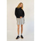 The GREii - Premium Terry Half-Zip Pullover with Adjustable Drawstring H: BLACK / L