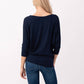 Heimious - 3/4 Dolman Sleeve Round neck Modal Jersey  Top, 2503: White / M