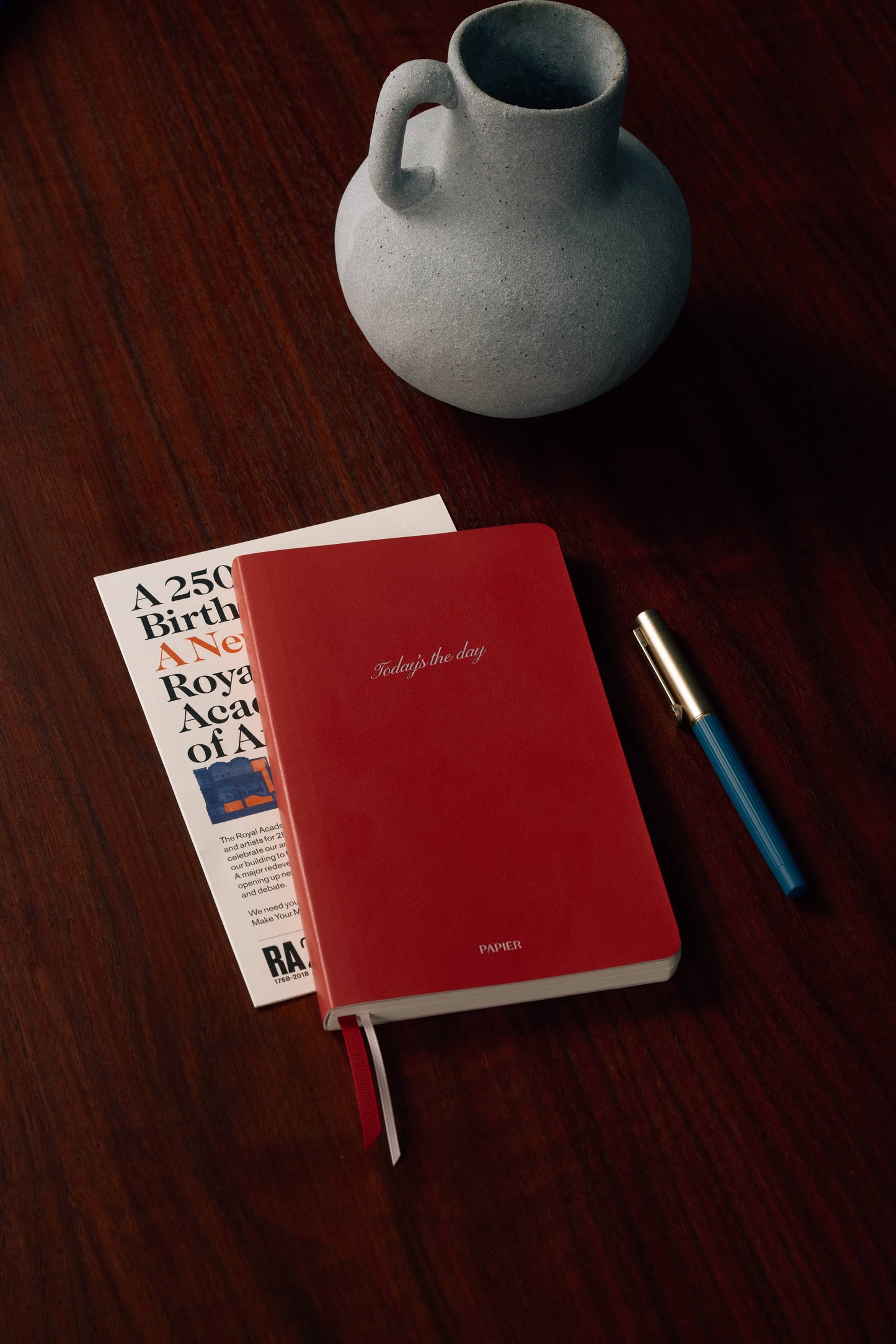 Papier - Lined Notebook, A5 Softcover, PU Leather - Today's the Day