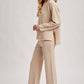 Textured Knit Top & Pant Set: OATMEAL